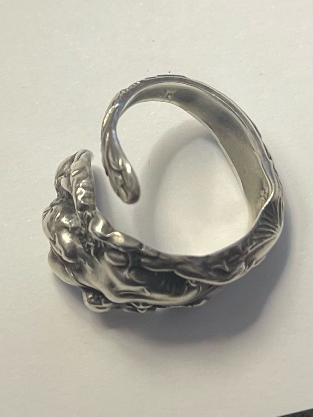 Size 7.5 - Spoon Ring Sterling Silver Beautiful Mother & Child Wrap Ring - Picture 8 of 8